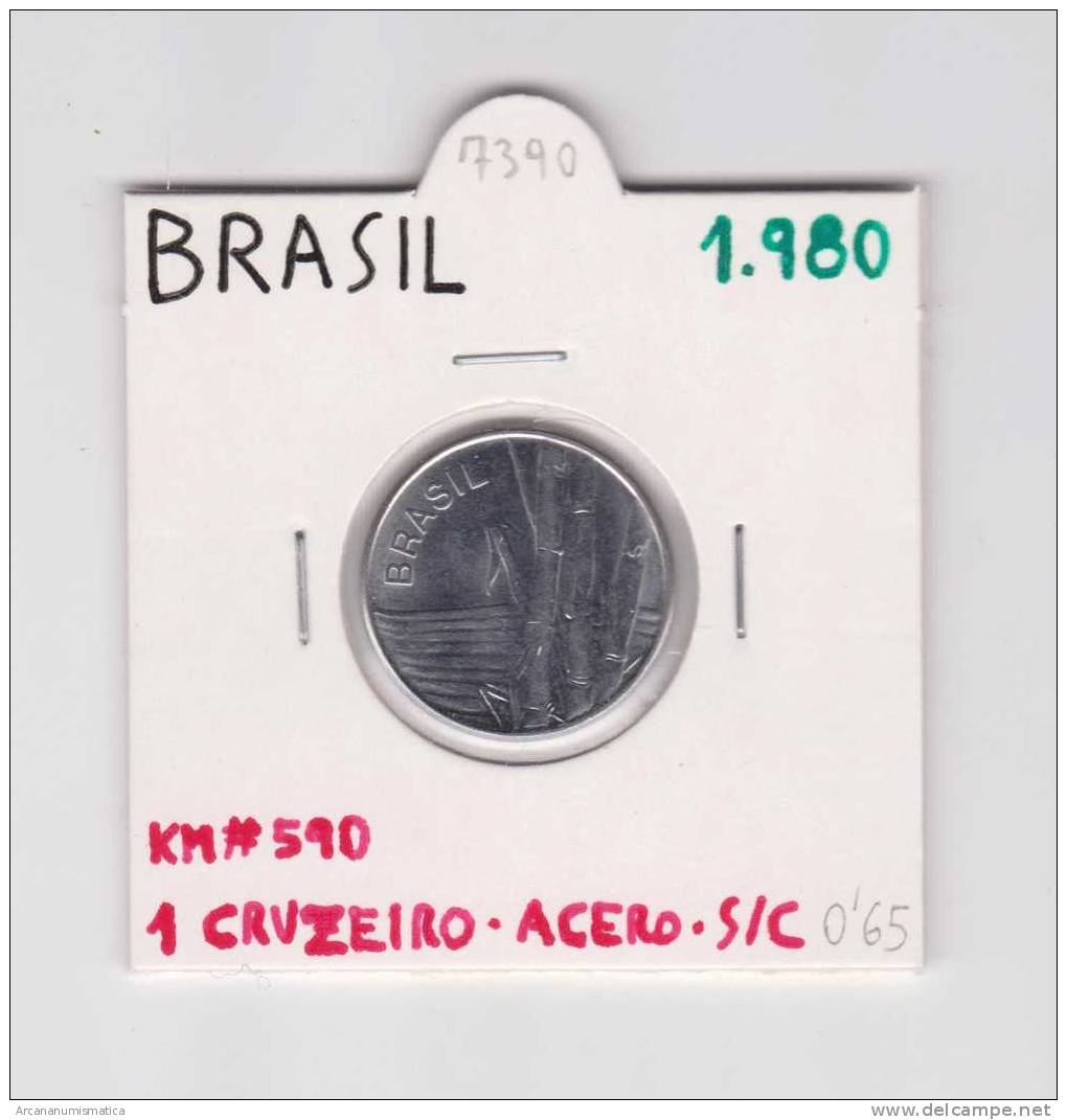 BRASIL  1 CRUZEIRO  1.980  Acero  KM#590  SC/UNC     DL-7390 - Brazil