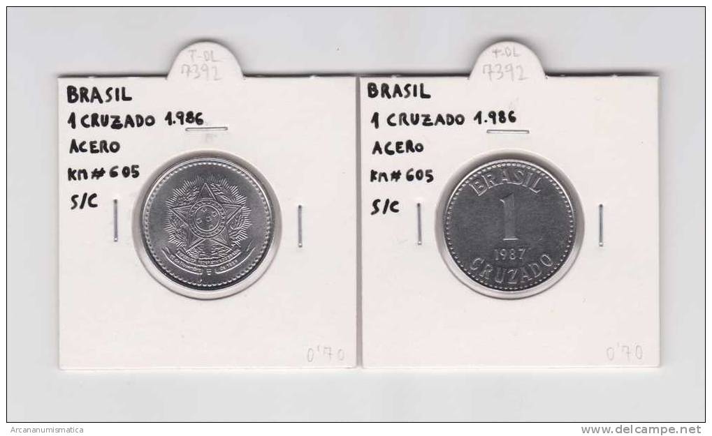 BRASIL  1 CRUZADO  1.986  Acero  KM#605    SC/UNC     DL-7392 - Brasil