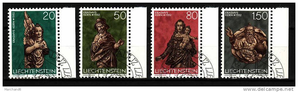 LIECHTENSTEIN.N°629/632.NOEL SCULPTURES BAROQUES D ERASMUS KERN. Oblitéré - Used Stamps