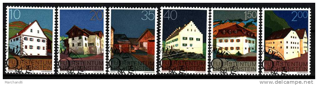 LIECHTENSTEIN.N°641/646.BATIMENTS DE LA PRINCIPAUTE. Oblitéré - Used Stamps