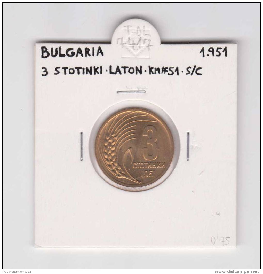 BULGARIA  3 STOTINKI  1.951  LATON  KM#51   SC/UNC      DL-7417 - Bulgarien