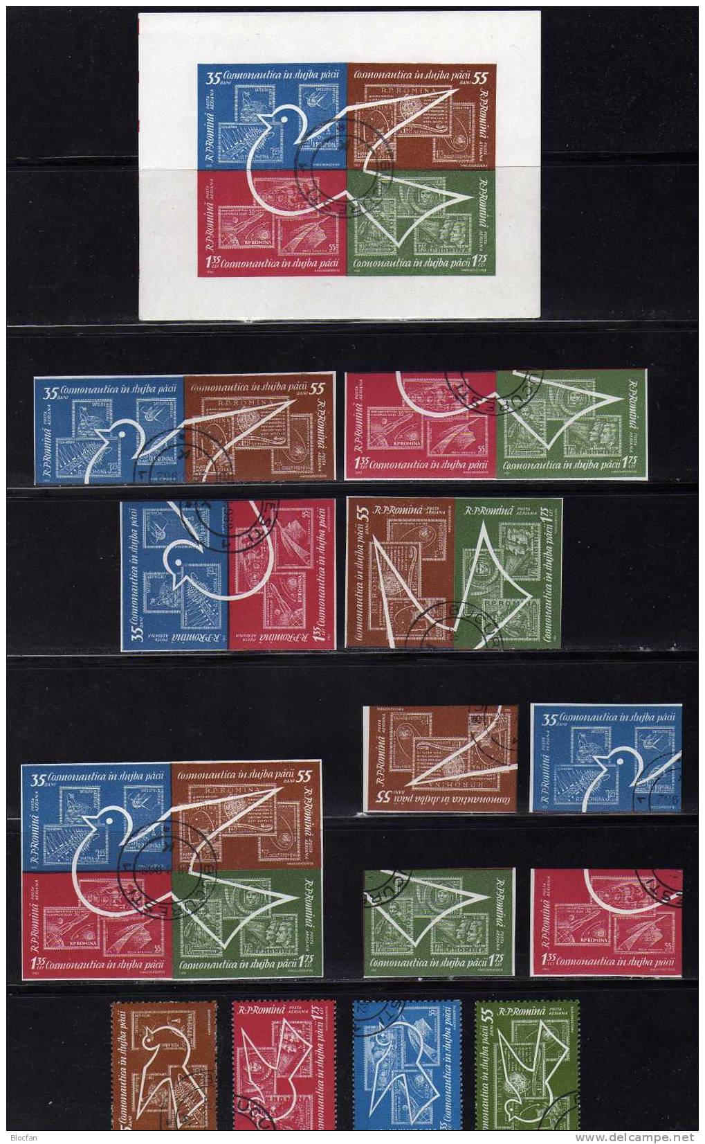 Forschung Im All 1962 Rumänien 2086/9,2090/3,4xZD,4-Block+ Bl.53 O 10€ Stamp On Stamp Bloc Ms Space Se-tenant Bf ROMANIA - Europe