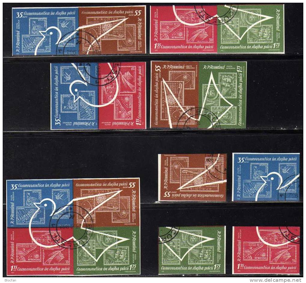 Forschung Im All 1962 Rumänien 2086/9,2090/3,4xZD,4-Block+ Bl.53 O 10€ Stamp On Stamp Bloc Ms Space Se-tenant Bf ROMANIA - Europa