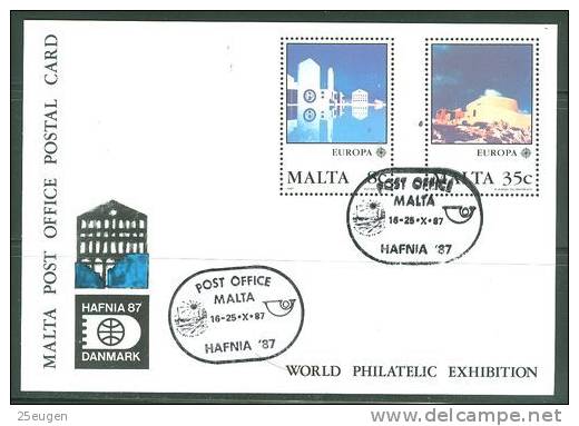 MALTA 1987 EUROPA CEPT POSTCARD USED - 1987