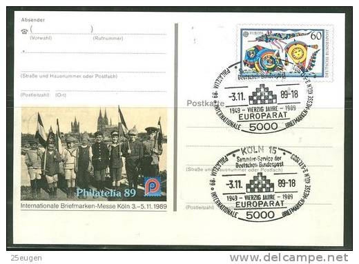 GERMANY 1989 EUROPA CEPT POSTCARD USED - 1989