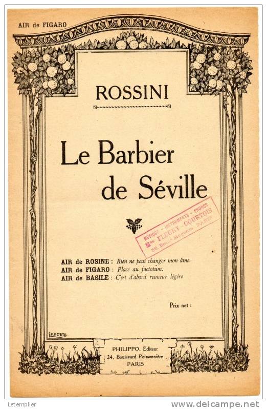 LE BARBIER DE SEVILLE - Partituras