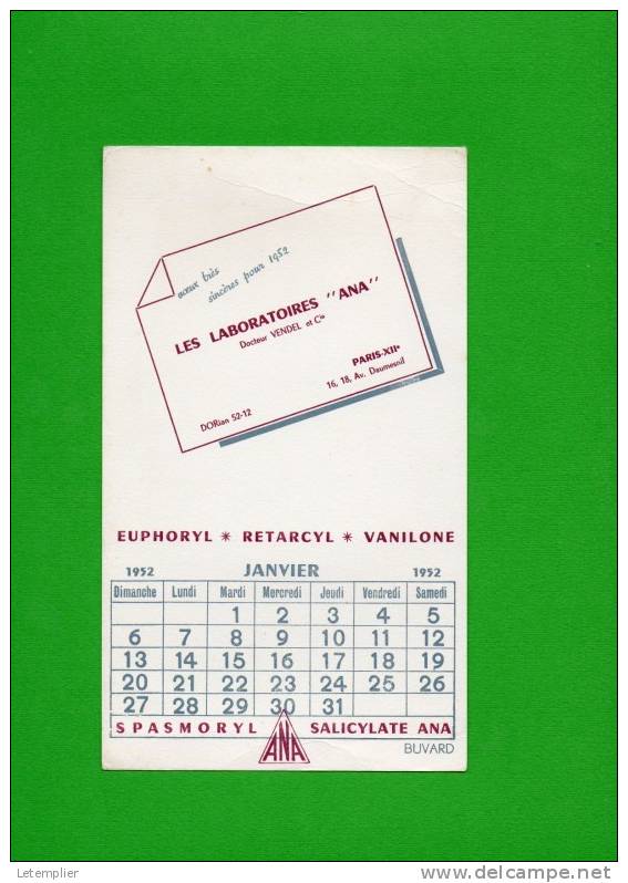 Labo ANA Janvier1952 - Drogerie & Apotheke