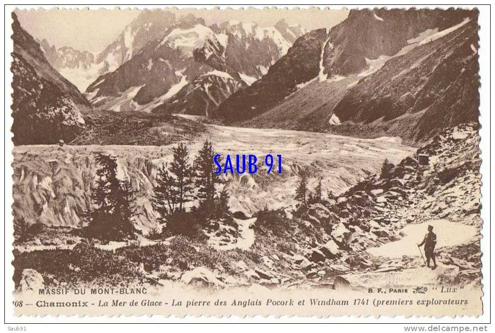 Chamonix - La Mer De Glace - La Pierre Des Anglais Pocork Et Windham 1741(premiers Explorateurs)--Non Circ.- Réf:5165 - Chamonix-Mont-Blanc