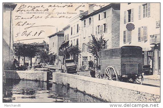 ISERE.BEAUREPAIRE.QUAI DES TERREAUX...cp Plissure Cote Gauche - Beaurepaire