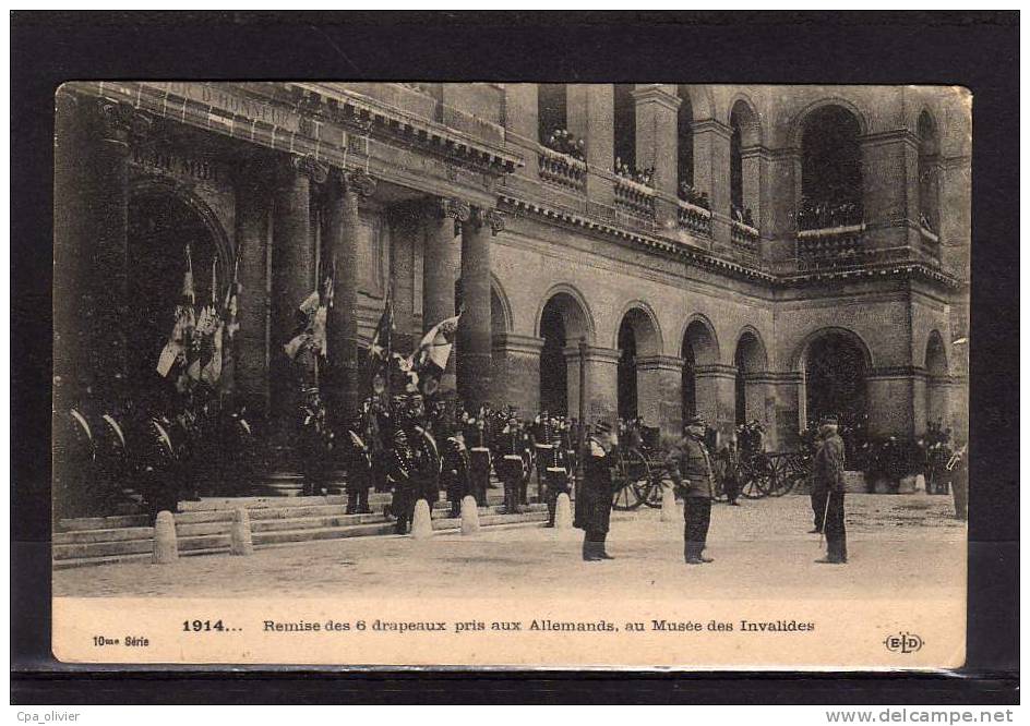 MIL Guerre 1914-18 Paris, Musée Des Invalides, Remise Des Drapeaux Allemands Pris, Ed ELD, 191? - Guerre 1914-18