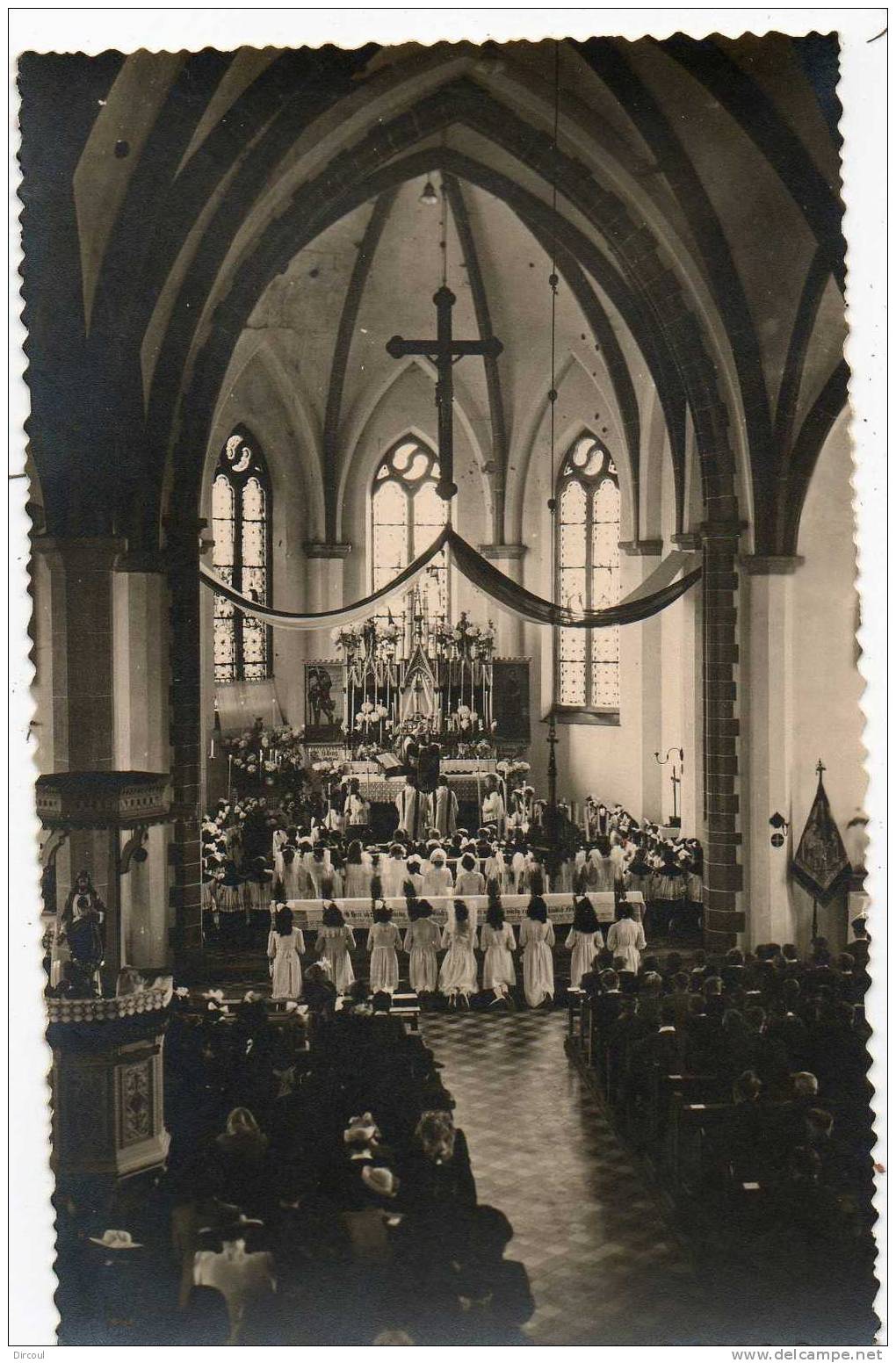 14567  -     Montenau    Intérieur  église  "  Carte  Photo " - Amblève - Amel