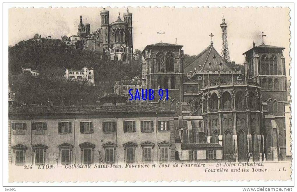 Lyon -Cathédrale Saint-Jean,Fourvière Et Tour De Fourvière-L.L.,N°254- -Non Circulé -Réf:5134 - Lyon 4