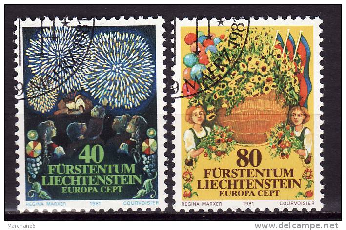 LIECHTENSTEIN.N°705/706.EUROPA FOLKLORE. Oblitéré - Used Stamps