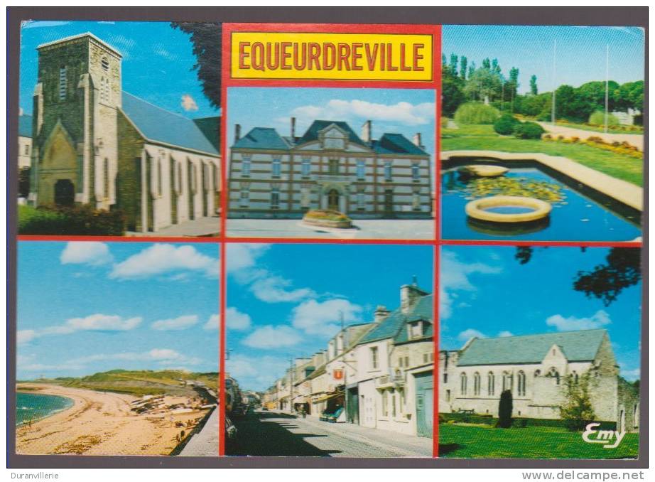 50 EQUEURDREVILLE - Eglise, Mairie, Place H. Mars, Plage De La Saline, Rue Gambetta, Ancienne Abbaye Du Voeu - 6 Vues - Equeurdreville