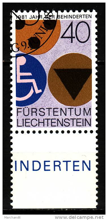 LIECHTENSTEIN.N°715.ANNEE INTERNATIONALE DES PERSONNES HANDICAPEES. Oblitéré - Oblitérés