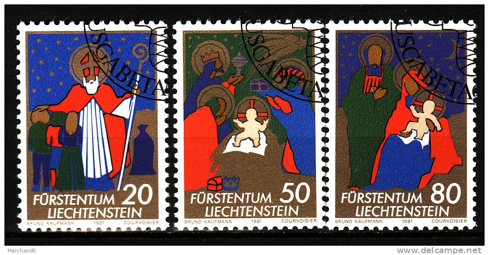 LIECHTENSTEIN.N°729/731.NOEL PERSONNAGES DU TEMPS DE NOEL. Oblitéré - Used Stamps