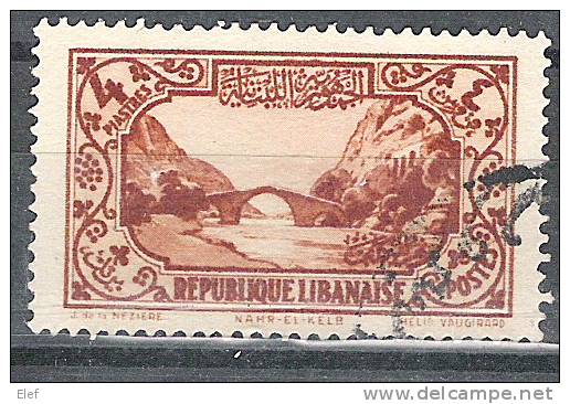 GRAND LIBAN, 1930, Yvert N° 139 Obl  , 4 P  ," Nahr-El-Kelb" TB, Cote 1,10 Euro - Autres & Non Classés