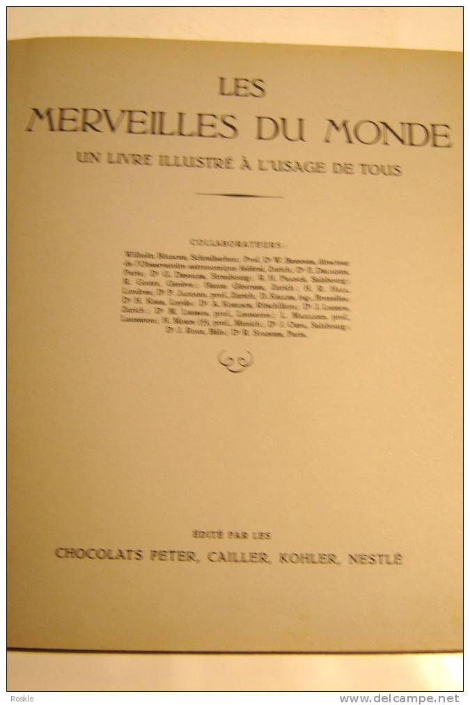 ALBUM NESTLE  / LES MERVEILLES DU MONDE VOL 1 DE 1929 EDITION NESTLE PETER CAILLER KOHLER - Nestlé