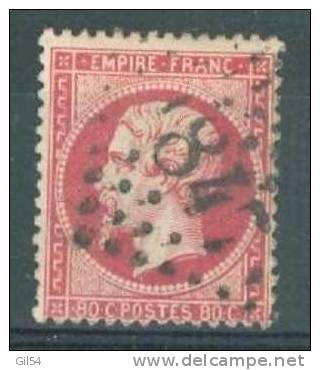 Yvert N°24 - 80 CENTIMES ROSE - Tab5404 - 1862 Napoleon III