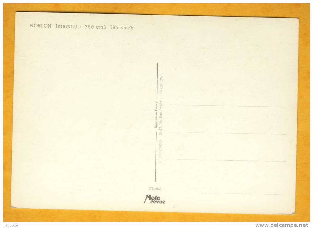 MOTO NORTON Interstate 750 Cm3 - 195 Km/h - Non Circulée Cliché Moto Revue - Sonstige & Ohne Zuordnung