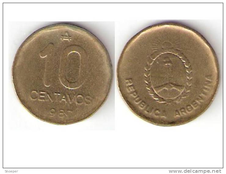 *argentina 10 Centavos  1987 Km98  Xf - Argentine