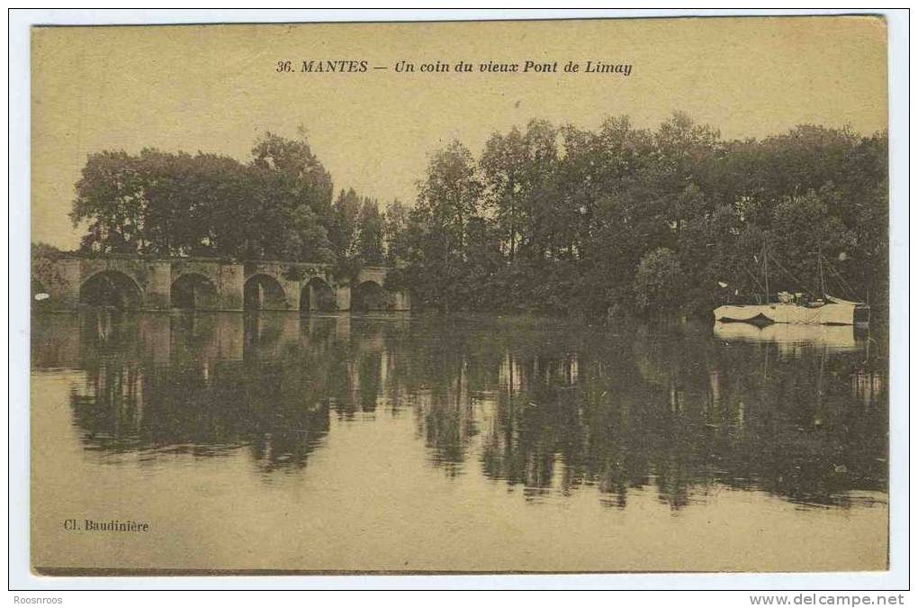 CP MANTES 92  UN COIN DU VIEUX PONT DE LIMAY - Bagneux