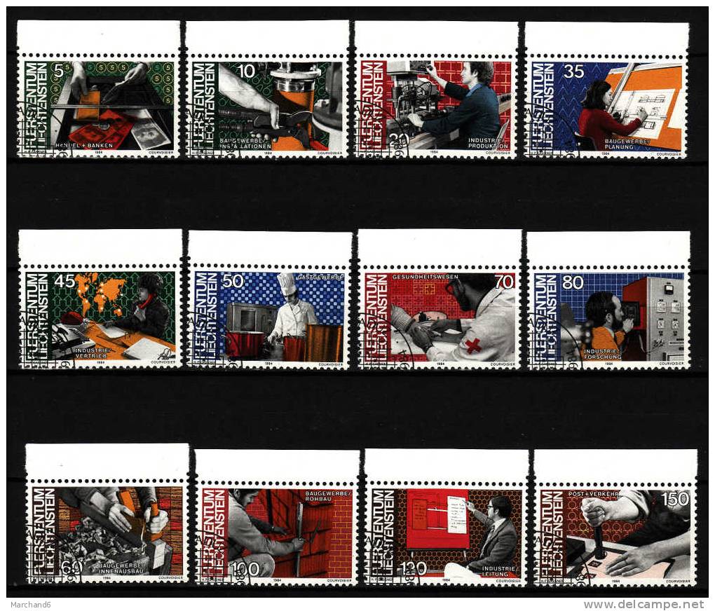 LIECHTENSTEIN.N°790/801.L HOMME ET TRAVAIL DIVERS. Oblitéré - Used Stamps