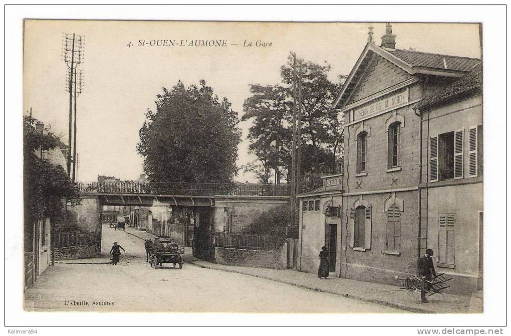 VAL-D´OISE  /  SAINT-OUEN-L´AUMÔNE  /  LA  GARE   ( Cachet Militaire De Camp De Prisonniers Français En Allemagne ) - Saint-Ouen-l'Aumône