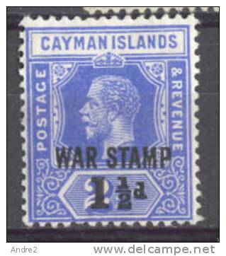 Cayman Islands  - Caimanes  1917 -19  WAR STAMP  1 1/2p On 2 1/2p - Caimán (Islas)