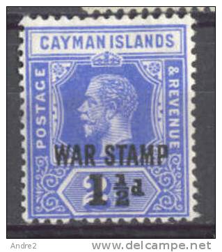 Cayman Islands  - Caimanes  1917 -19  WAR STAMP  1 1/2p On 2 1/2p - Iles Caïmans