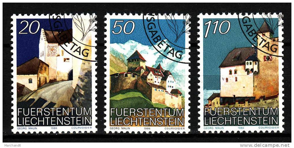 LIECHTENSTEIN.N°837/839.CHATEAU DE VADUZ.oblitéré - Used Stamps