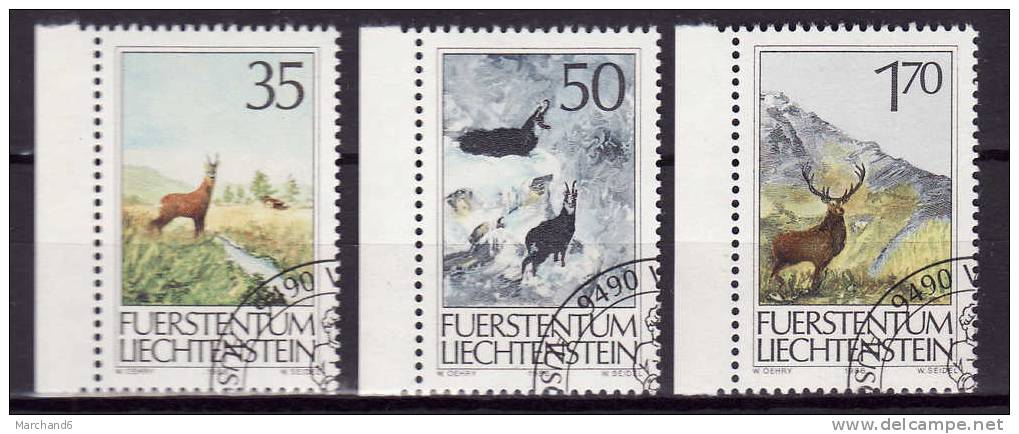 LIECHTENSTEIN.N°848/850.FAUNE ANIMAUX DE CHASSE.oblitéré - Used Stamps