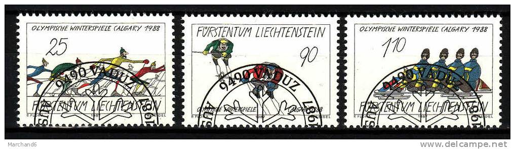 LIECHTENSTEIN.N°875/877.JEUX OLYMPIQUES D HIVER A CALGARY.oblitéré - Used Stamps