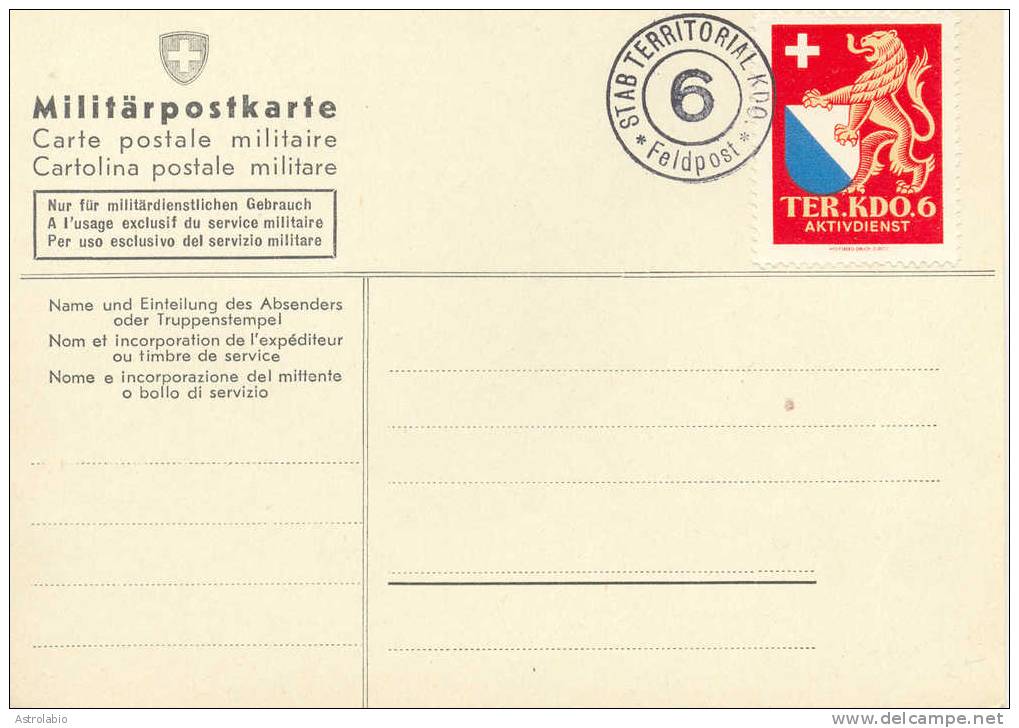 Suisse 1940 "Lettre Militaire" Obliteration Et Timbre, Poste De Campagne - Dokumente