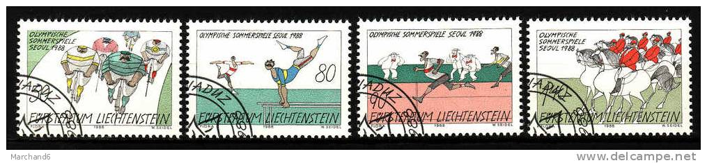 LIECHTENSTEIN.N°888/891/JEUX OLYMPIQUES D ETE A SEOUL.oblitéré - Used Stamps