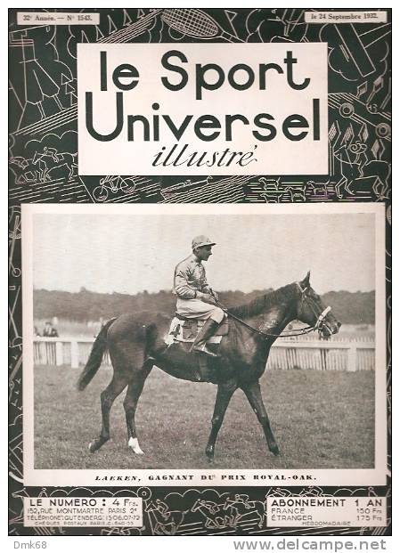 LE SPORT UNIVERSEL ILLUSTRE - LAEKEN - GAGNANT DU PRIX ROYAL-OAK - N.1543 - 1900 - 1949