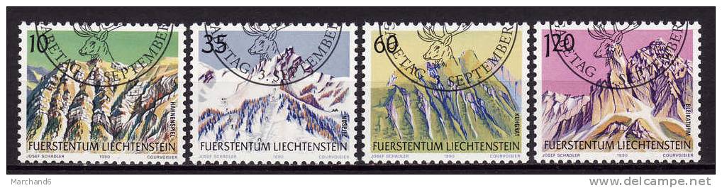 LIECHTENSTEIN.N°941/944.MONTAGNES.oblitéré - Used Stamps