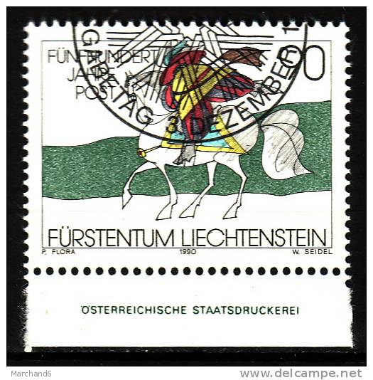 LIECHTENSTEIN.N°945.500e ANNIVERSAIRE DES RELATIONS POSTALES EN EUROPE.oblitéré - Used Stamps