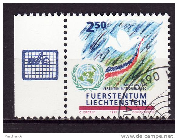 LIECHTENSTEIN.N°956.ADMISSION DU LIECHTENSTEIN A L O.N.U..oblitéré - Used Stamps