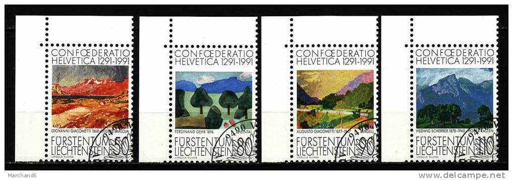 LIECHTENSTEIN.N°957/960.700e ANNIVERSAIRE DE LA CONFEDERATION HELVETIQUE.oblitéré - Used Stamps