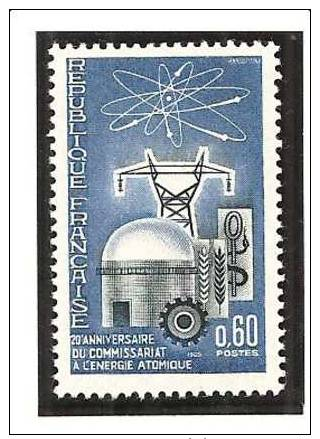 1965 N°1462  Y T - Coté 0,65 Euros - France Timbre - Energie Atomique - - Neufs