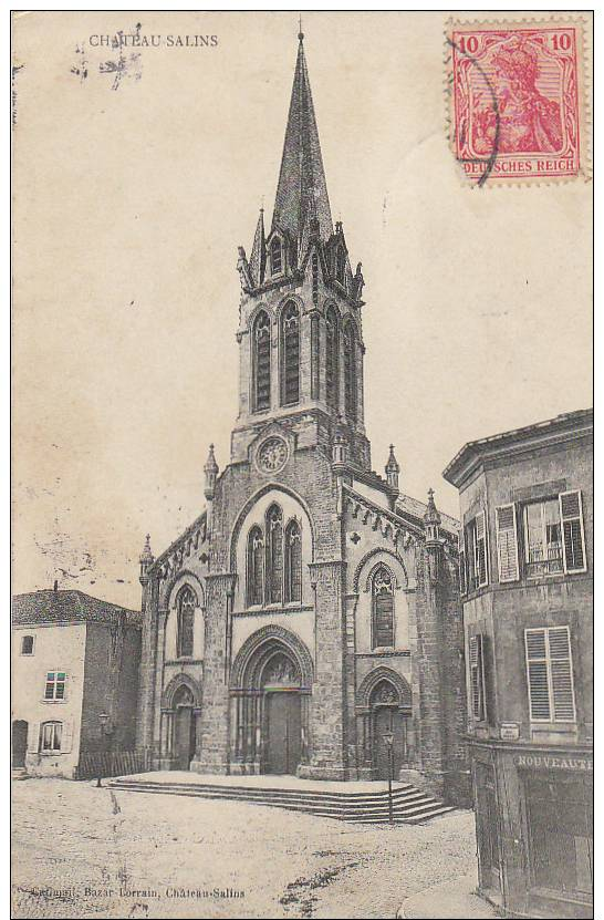 CPA 57 CHATEAU SALINS L' Eglise 1908 - Chateau Salins