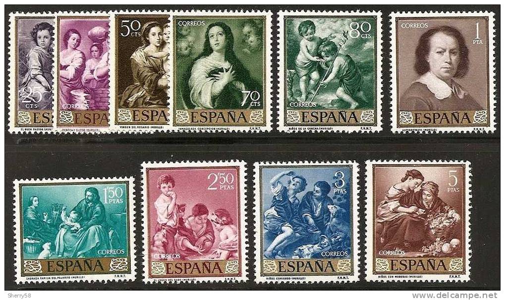 1960-ED.1270/79 Murillo-NUEVO-sin Fijasellos - Unused Stamps