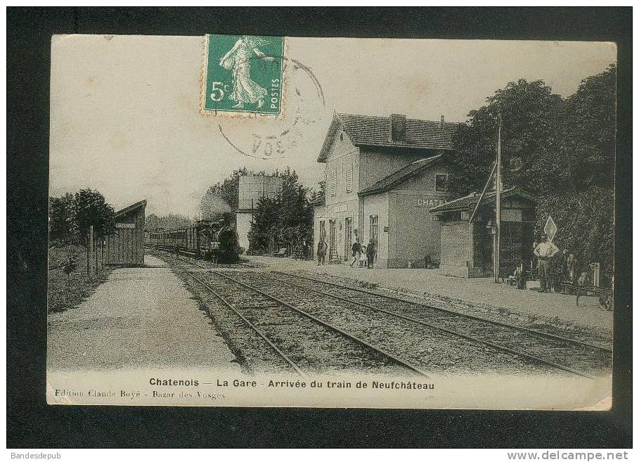 Chatenois (88) - La Gare - Arrivée Du Train De Neufchâteau ( Animée Ed. Claude Royé Bazar Des Vosges ) - Chatenois