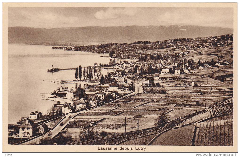 Lausanne Vue Depuis Lutry - Les Vignobles - Lutry