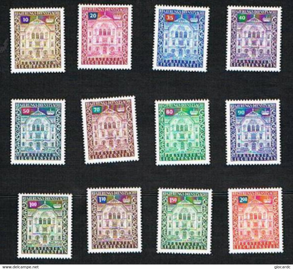 LIECHTENSTEIN -  SG.O652.663  -  1976  OFFICIAL STAMPS (COMPLET SET OF 12)  - MINT ** - Dienstmarken