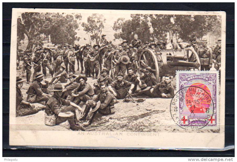 Belgique 1917, Poste Militaire, Soldats Australiens Au Repos, Croix-Rouge, Australian Soldiers - WO1