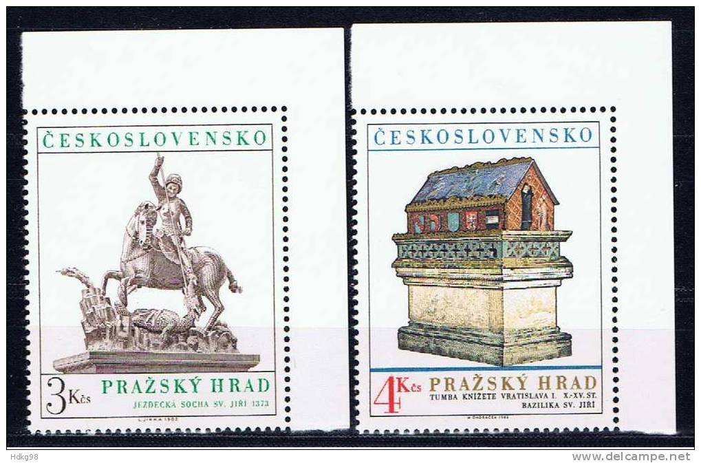 CSR+ Tschechoslowakei 1982 Mi 2675-76 Mnh Prager Burg - Ungebraucht