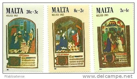 1983 - Malta 675/77 Natale  ++++++++ - Malte