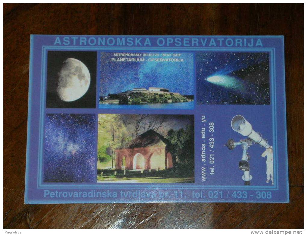 Novi Sad,Petrovaradin,Astronomy,Observatory,Planetarium,Cosmos,Space,Telescope,postcard - Sterrenkunde